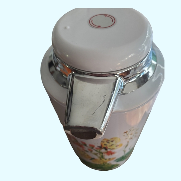 Vintage insulated Coffee or tea carafe with butterflies and flowers - Picture 4 of 7